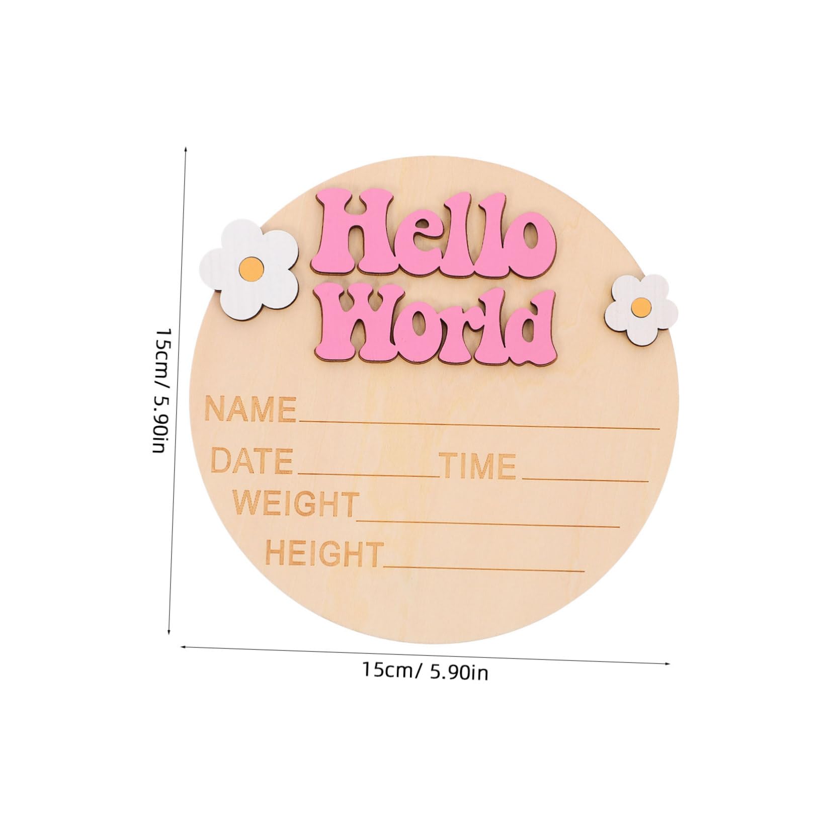 Hohopeti Growth Commemorative Card Wooden Baby Milestone Sign for Baby Shower Dec