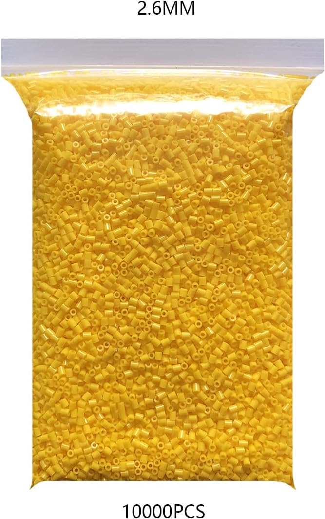 Fuse Beads, Egg Yellow/Yellow of 20000pcs 2.6MM Iron Beads for DIY Crafts with Kids, Making Jewelry, Homemade Decorations (Pack of 2)