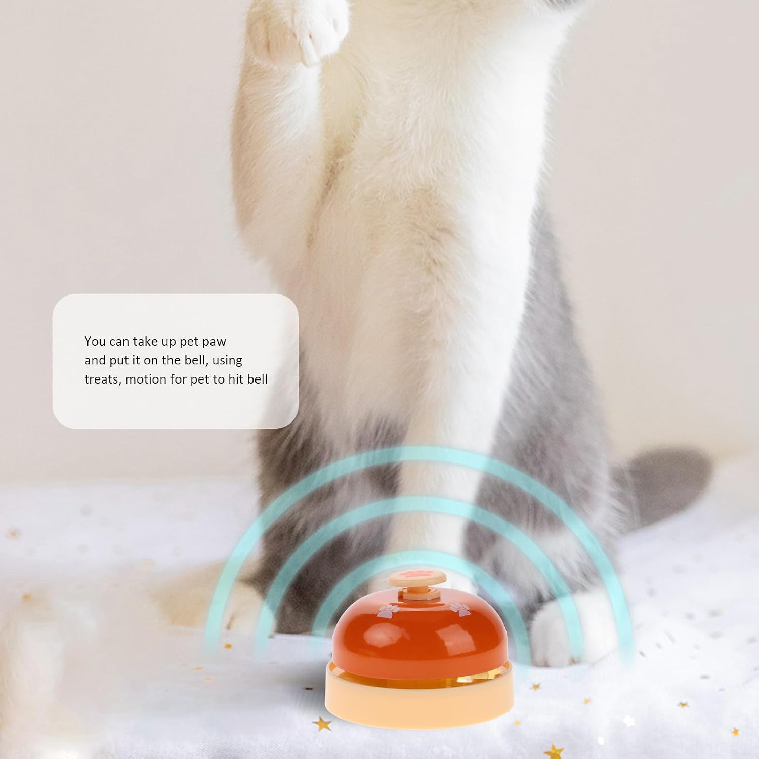 ARTIBETTER 2pcs Dog Doorbells for Potty Training with Paw Print Design Large Pet Training Press Bells for Puppy Toilet Orange Color for Pets