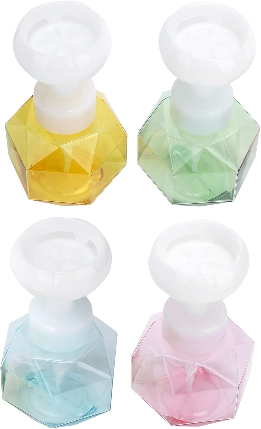 Garosa 4Pcs Liquid Bottle 10oz Flower Foaming Dispenser Foam Shower Gel Container Refillable Foaming Shape Dispenser Empty Foam Liquid Bottle Fun Wash Your Hands