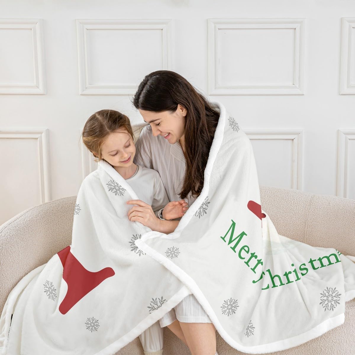 Erosebridal Merry Christmas Fleece Blanket Twin 60x80 | Snowman Initial Letter I Sherpa Blanket for Sofa Couch Personalized Christmas Trees Fuzzy Plush Throw Soft Winter Magical Snowflake Pattern