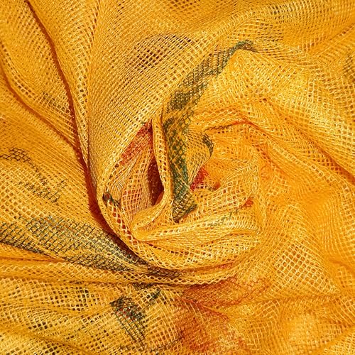 Image of Multicolor Soft Cotton Mosquito net Double Bed King Size | Pure Cotton Mosquito net (Printed-Orange, 7x5)