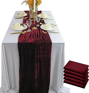 Velvet Table Runner, 5 Pack Luxurious Wedding Reception Decorations Soft...