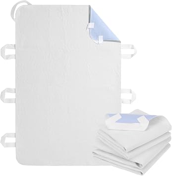OUTCREATOR Positioning Bed Pads with 8 Handles - Easy Repositioning & Transfer for Elderly & Adults 34"x52" Waterproof Washable Incontinence Pads, Absorbent with Non-Slip Bottom Pack of 2, White