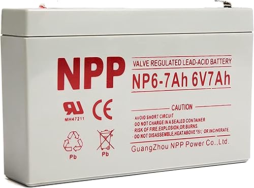 NPP ower NP6-7Ah F1 6V 7Ah SLA - Batería recargable de plomo ácido sellada para niños Trax Dodge Viper Audi TT azul Disney Frozen 4x4 luces