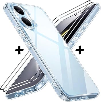 S DE EYE - Xiaomi Poco X8 Pro Max ile uyumlu K l f Kamera  k nt l  Korumal  Yumu ak  effaf Silikon +9H Ekran Koruyucu Cam Set