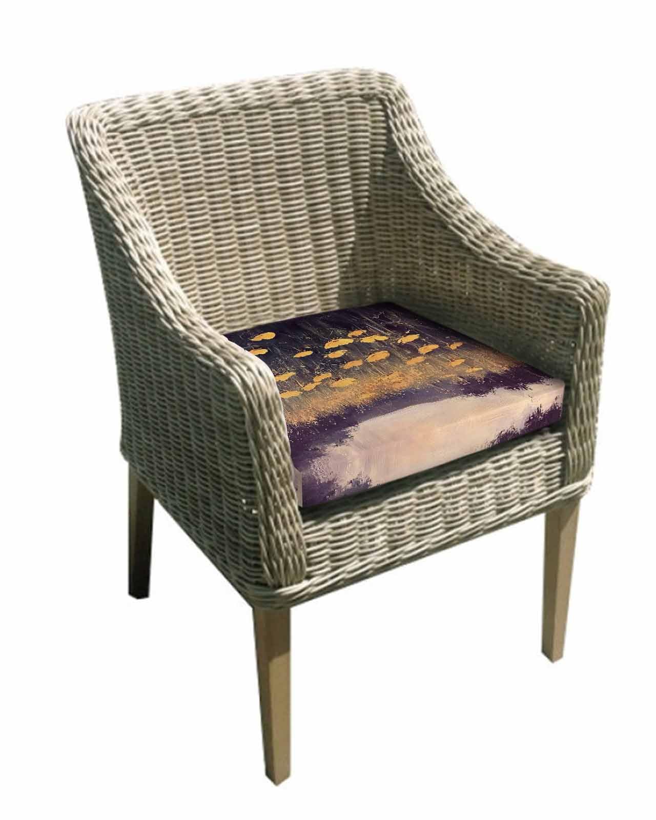 Hokiten Yellow Spring Floral Outdoor Cushion Chair Cover Set of 4 - Waterproof Couch Seat Covers, Vintage Oil Painting Botanical Patio Furniture Protector Cushions Slipcovers for Sofa/RV, 22