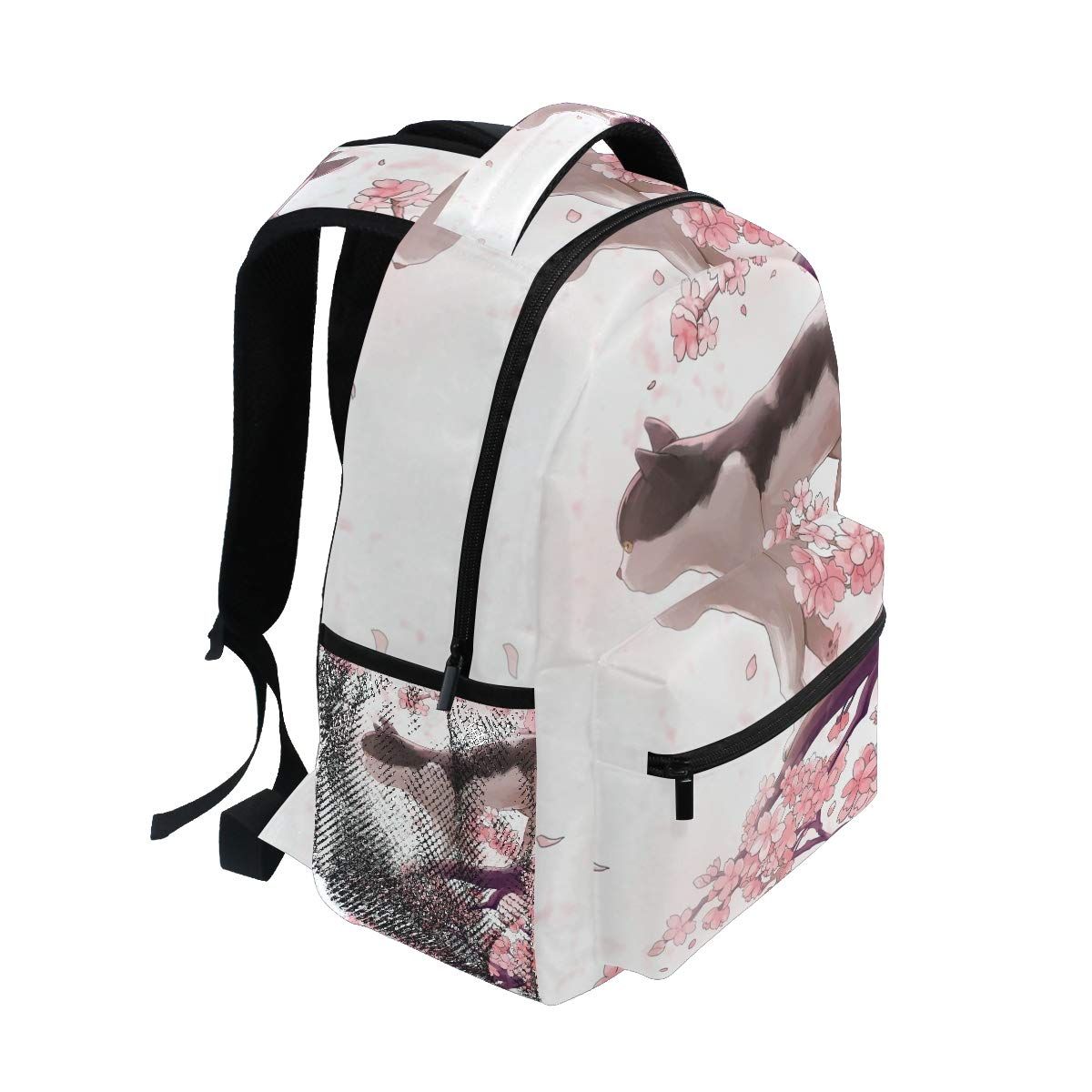 Chat Debout sur Le Sac à Dos d'école de Cerisier pour Le Sac de Voyage de Sac de Voyage d'enfants de Filles de garçons