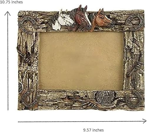 Miniatura 2 de Comfy Hour Western Retro Collection - Marco de fotos de resina de 7 x 5 pulgadas, diseño de cabeza de caballo