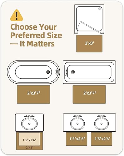 Miniatura 3 de Color&Geometry Alfombras de baño, de microfibra absorbentes de agua y de secado rápido, antideslizantes, lavables a máquina, extra suaves, para