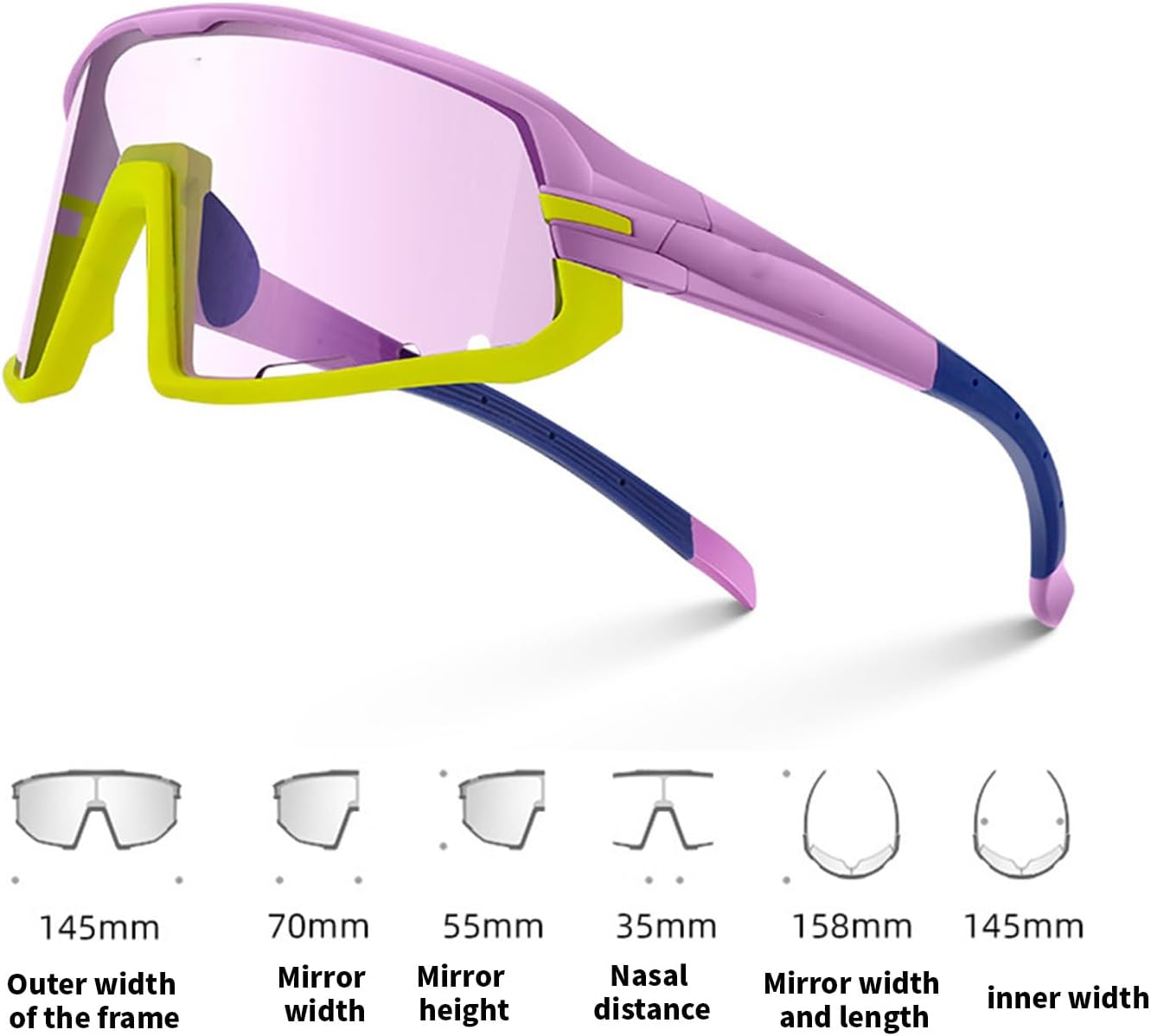 Photochromic Cycling Glasses Sun Glasses Outdoor Sports Bike Glasses Bicycles Windproof Goggles For Women And Men