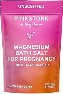 Pink Stork Pregnancy Bath Flakes: Magnesium Bath Salts for Pregnant Women, Dead Sea Salts for Soaking in Bath or Foot Soa...