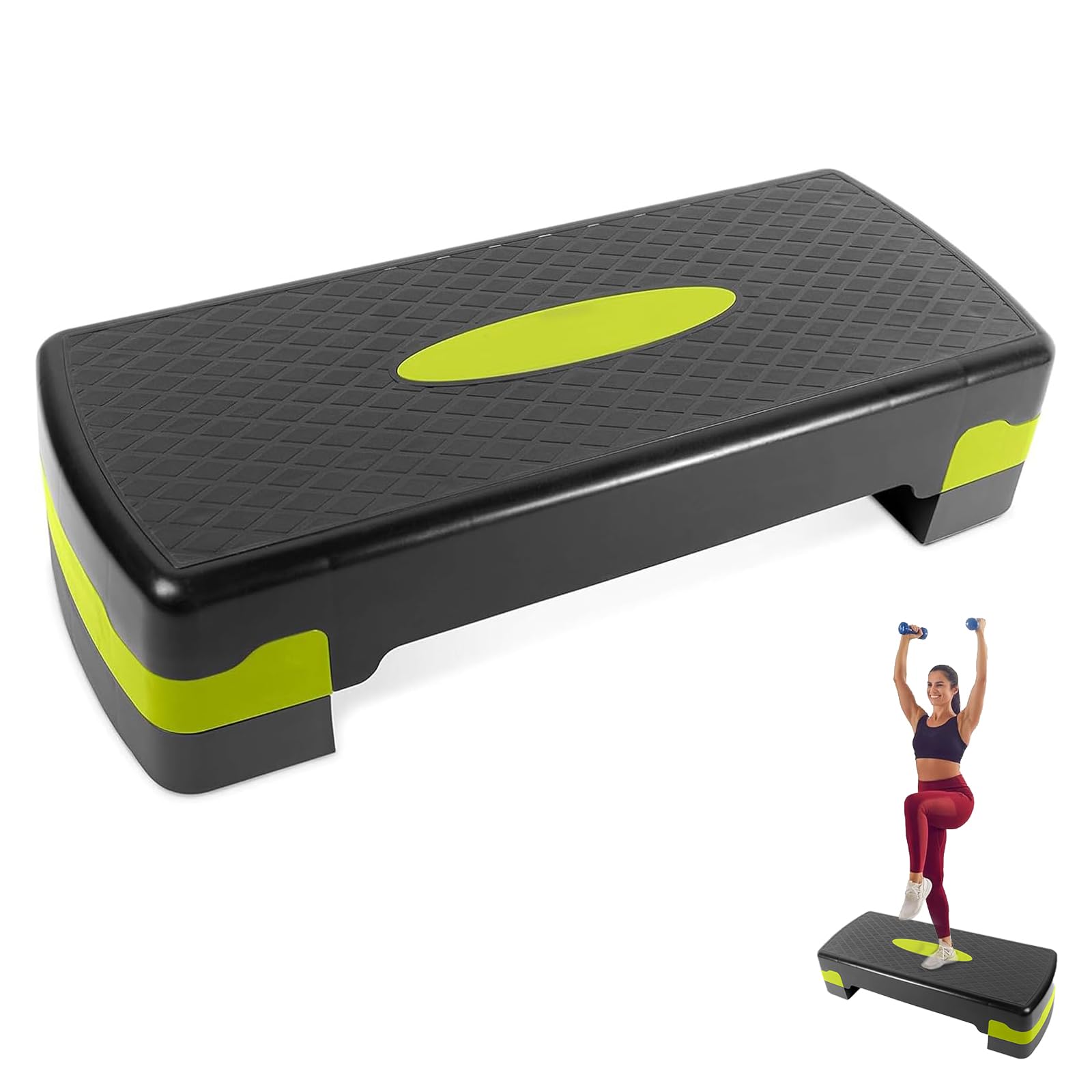 Stepper Fitness Casa, Step Fitness con Altezza Regolabile 10-15 cm, con Strato Antiscivolo, Aerobica & Esercizio per Allenamento a Palestra, 67x27 cm