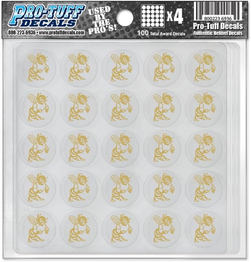 Hornet Award Decals Bees Stingers Wasp Swarm Yellowjackets Thick 1-1/8" Diameter (100 Decals) (Maroon on Whte)