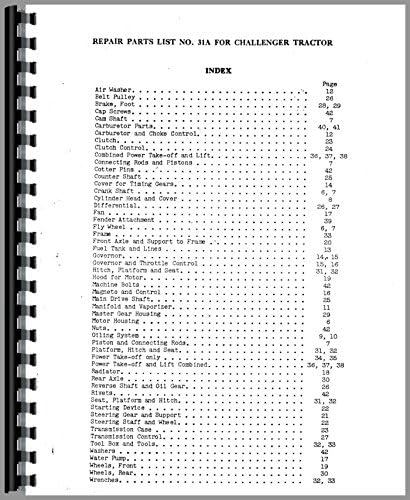 Parts Manual Massey Harris Challenger Tractor Plastic Comb – January 1, 2017