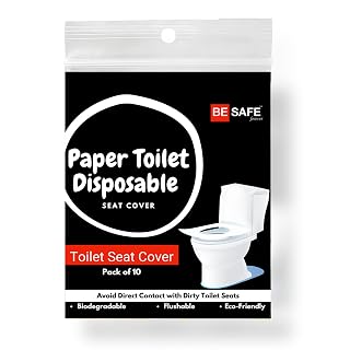 BE SAFE Forever Disposable Toilet Seat Cover, 10 Sheets | Prevent Direct Contact Unhygienic Seats | Easy to Use and Dispose, Flushable Paper DTDCBK Pack of 1