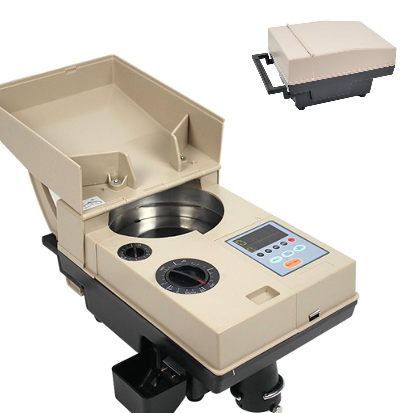 SICWEDIM Automatic Coin Counting Machine, Electric Coin Sorting Machine, Coin Sorting Machine, Coin Diameter 15mm~34mm, Thickness 1.0mm~3.4mm, Suitable For International Coins And Tokens