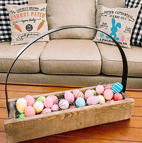 PANDICORN Set of 4 Easter Pillow Covers 18x18 for Easter Decorations, Easter Egg Bunny Rabbit Carrot Peeps Truck, Spring Easter Decorative Throw Pillows Cases for Outdoor Decor Porch Couch