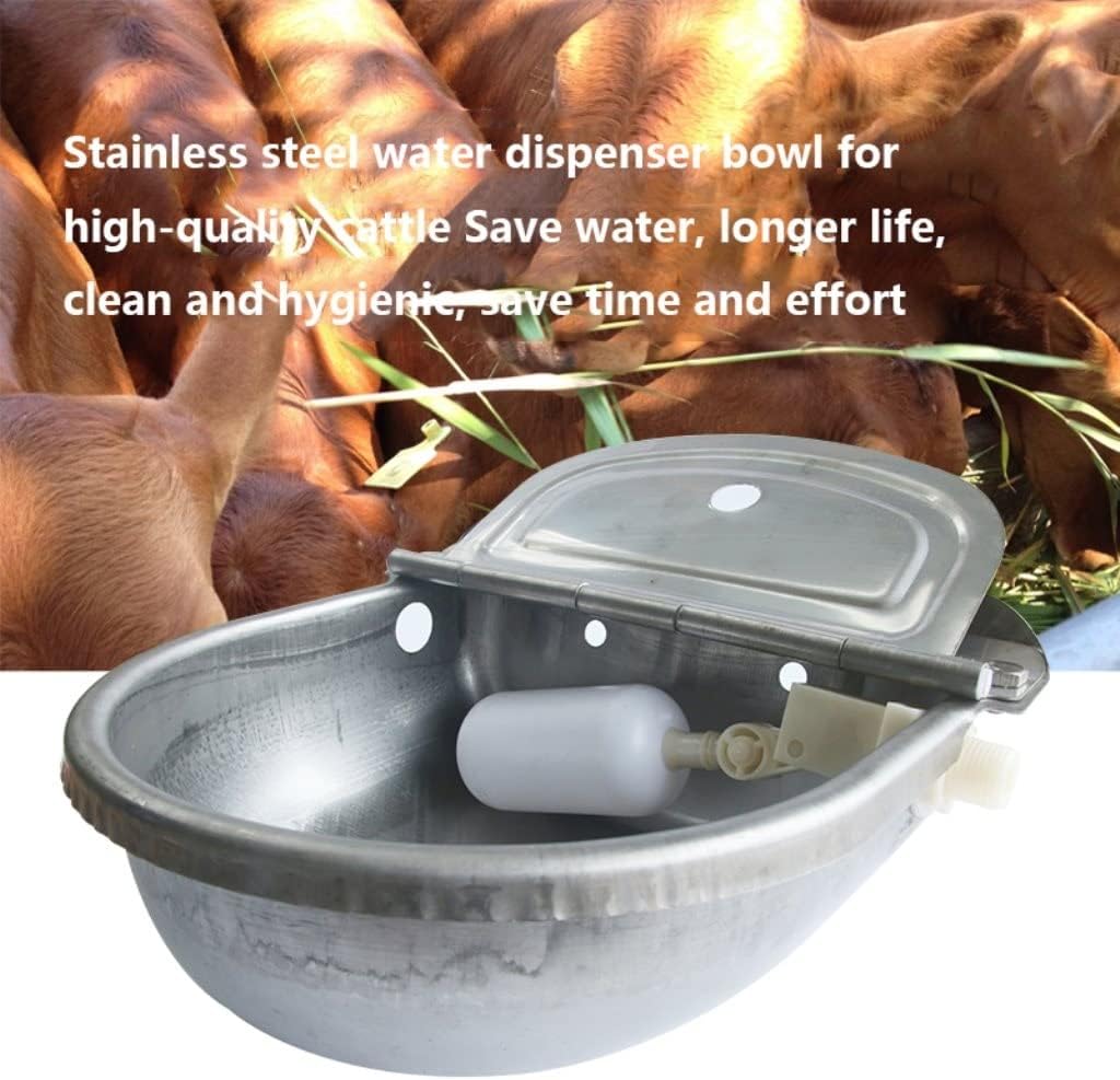 Horse Drinking Water Bowl Dispenser, Stainless Steel Drinking Bowl, Horse and Donkey Drinking Fountain, Floating Ball Drinking Trough, Feeder, Donkey and Horse Automatic Feeding Trough