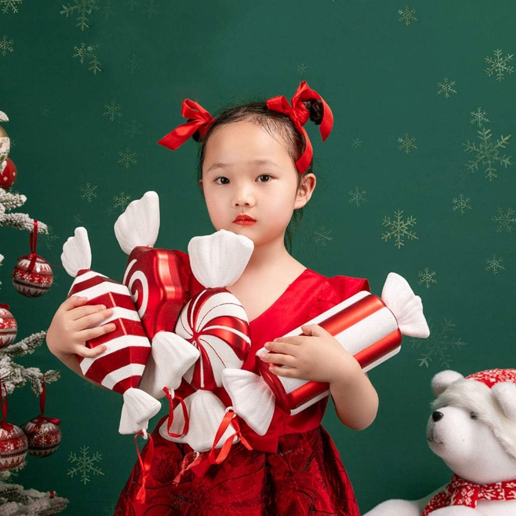 Hot Scene Layout Gift Ornaments Pendant DIY Candy 30CM Red and White Color Candy Stage Layout Christmas Decorations (Size : Style 1) (Style 1)