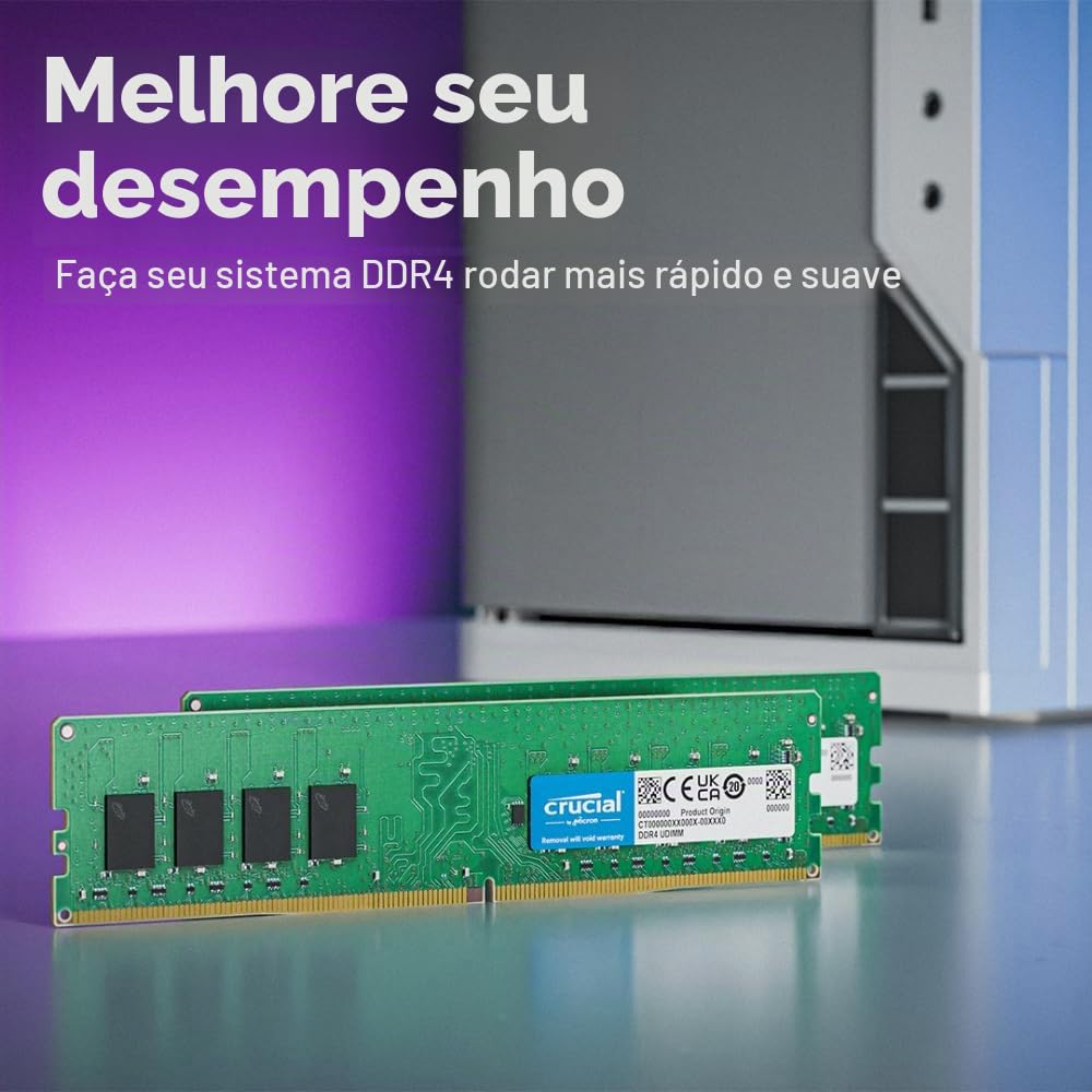 Crucial, Memória Desktop 16GB DDR4 3200 Mhz - CT16G4DFRA32A