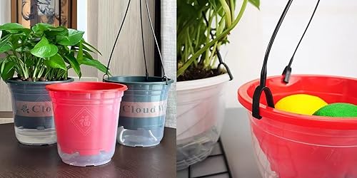 Miniatura 2 de USUNQE - Soporte colgante para maceta, 6 cadenas de plástico para colgar macetas, gancho para plantas, farol, comedero de pájaros, cesta al aire