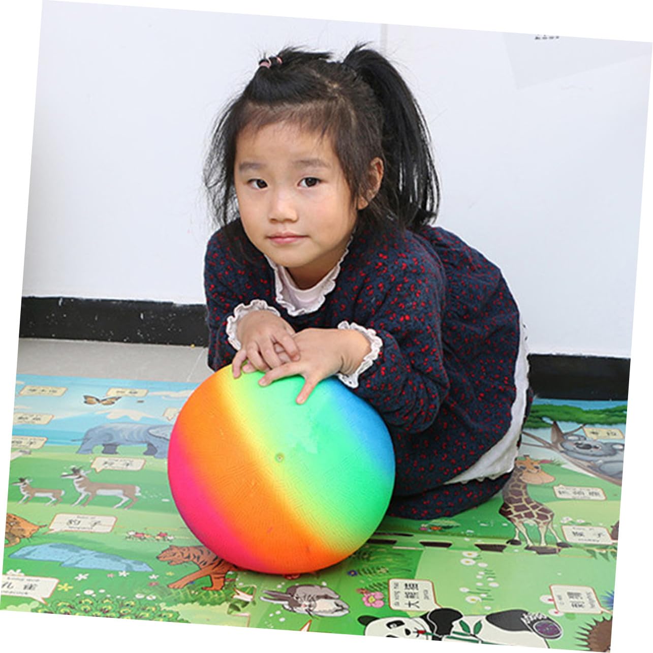 BESPORTBLE Pelota de Arcoíris Gruesa de PVC 22cm, Juego de 5 para Niños