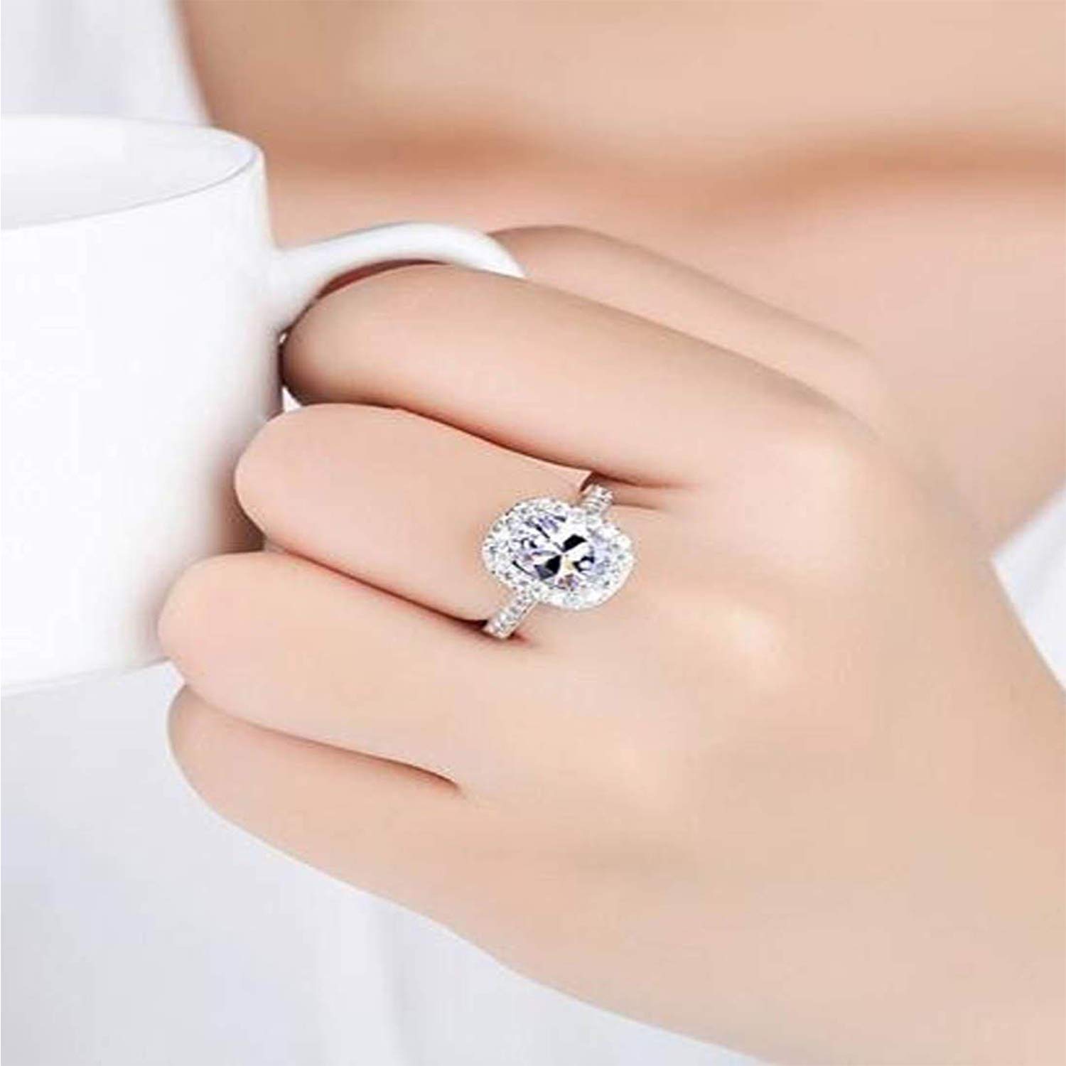Mahi Non Precious Metal 3 Pcs Combo of Stylish and Designer White Stones Adjustable Finger Rings for Women (CO1105158R) 1