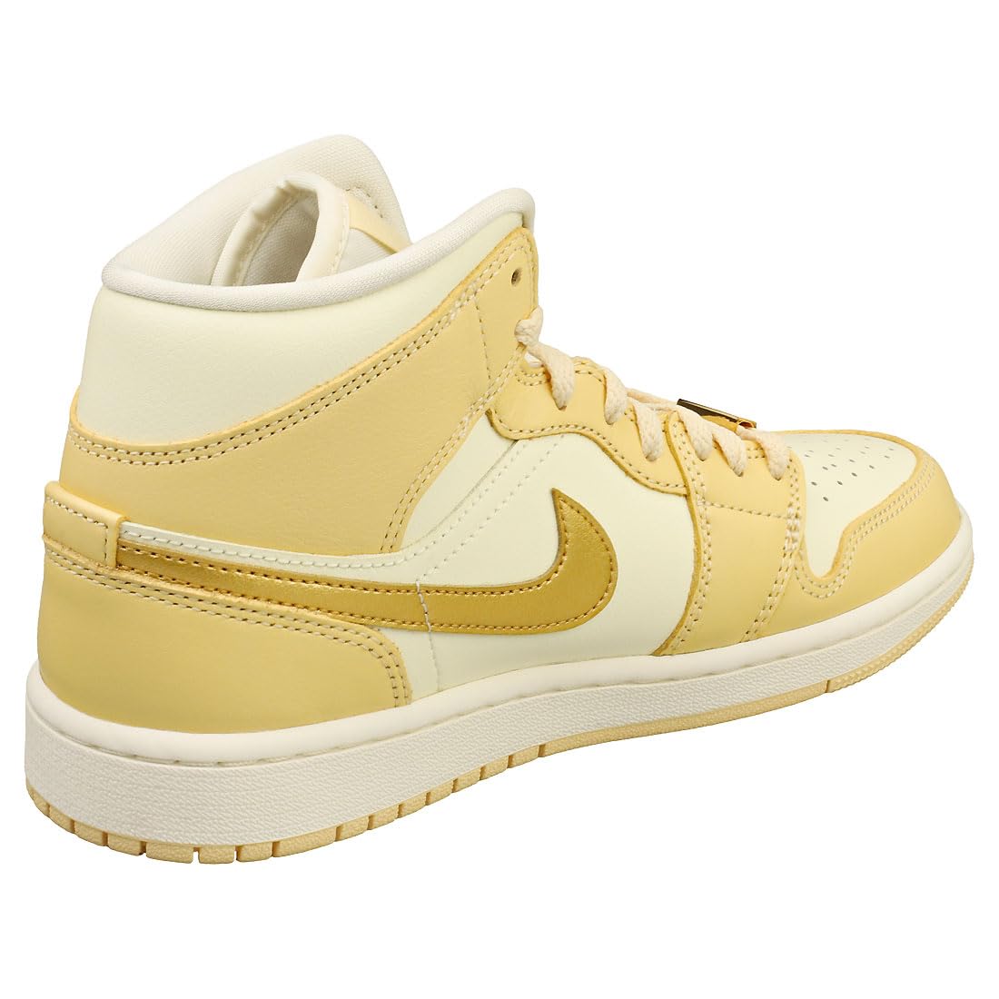 NIKE Air Jordan 1 Mid Se Women's Shoes, Pale Vanilla Coconut Milk Sail Metallic Gold, 9.5