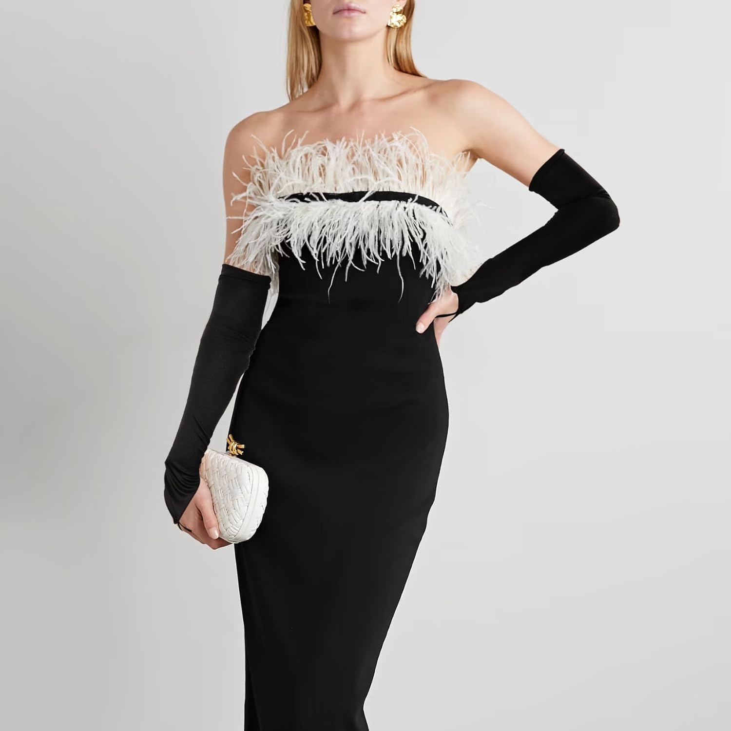 Long Fingerless Gloves Opera Satin Gloves Tea Party Glove for Women Elbow Length Long Arm Sleeve - Image 5