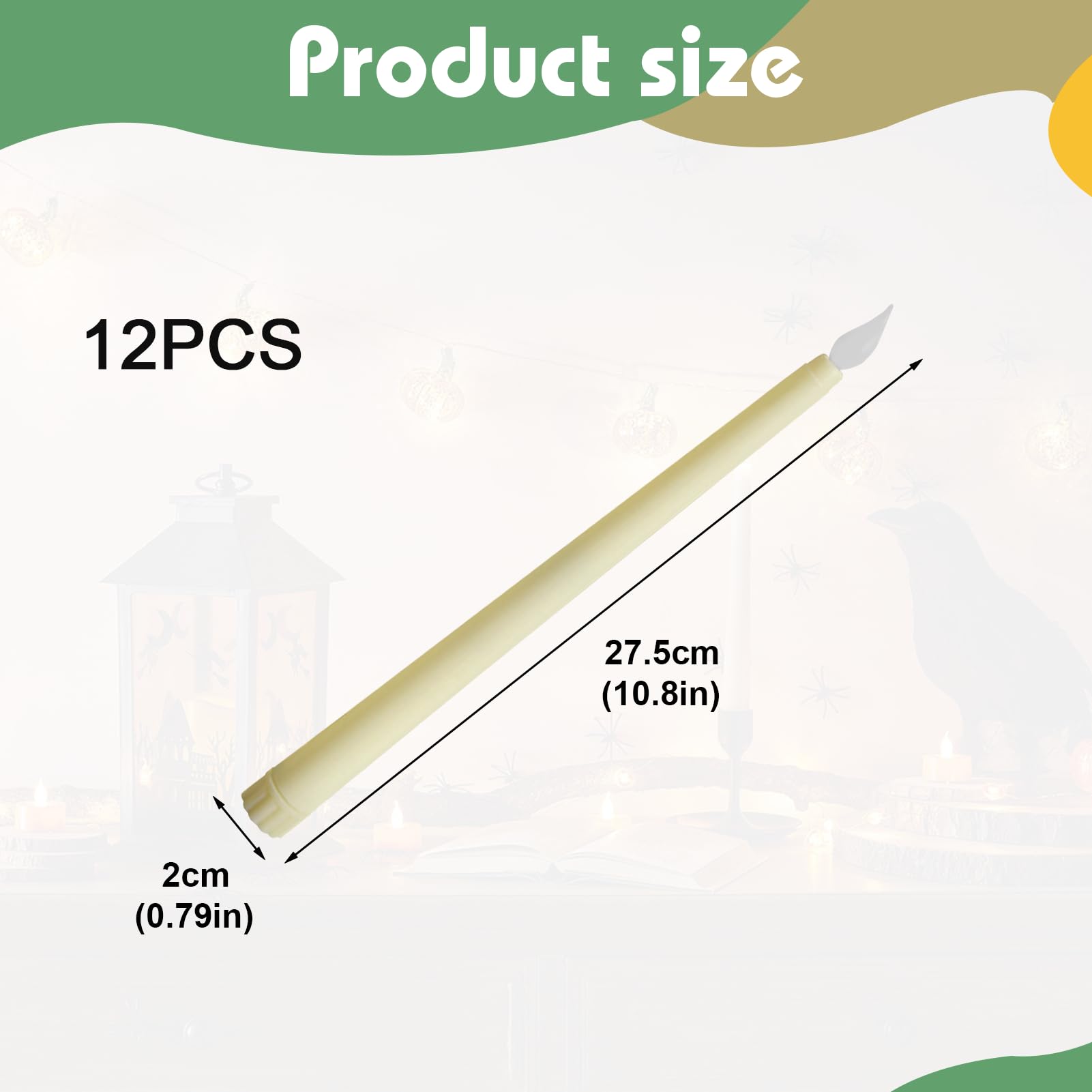 12 Pièces Bougie LED Flamme Vacillante, Bougies à LED Fausse Bougie, Flamme Lumière Chaude Vacillante Pour Maison, église, Fête, Noël Décoration (Lot de 2)