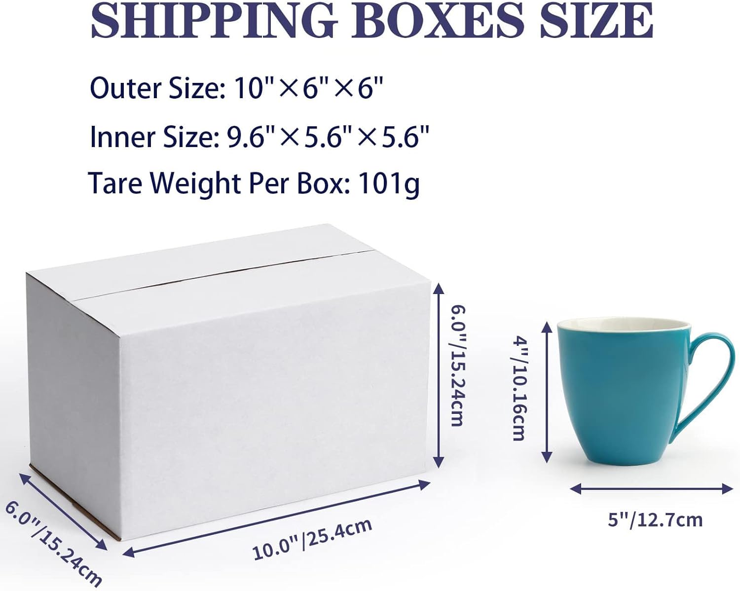 Small Shipping Boxes 10x6x6 Inch set of 40, White Corrugated Cardboard Boxes for Small Business, Mailing, Moving and Storage