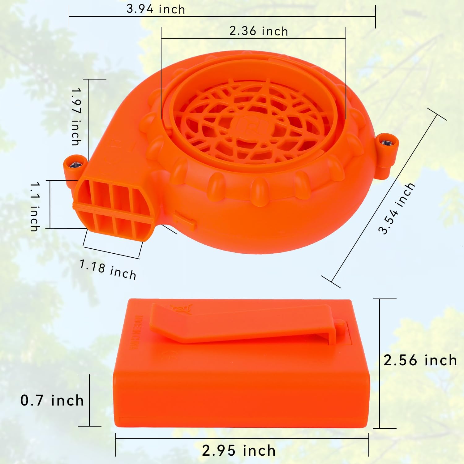 (No case) Upgraded Mini Blower Fan for Inflatable Costume Battery Case for Blow Up Halloween Costume (Orange?