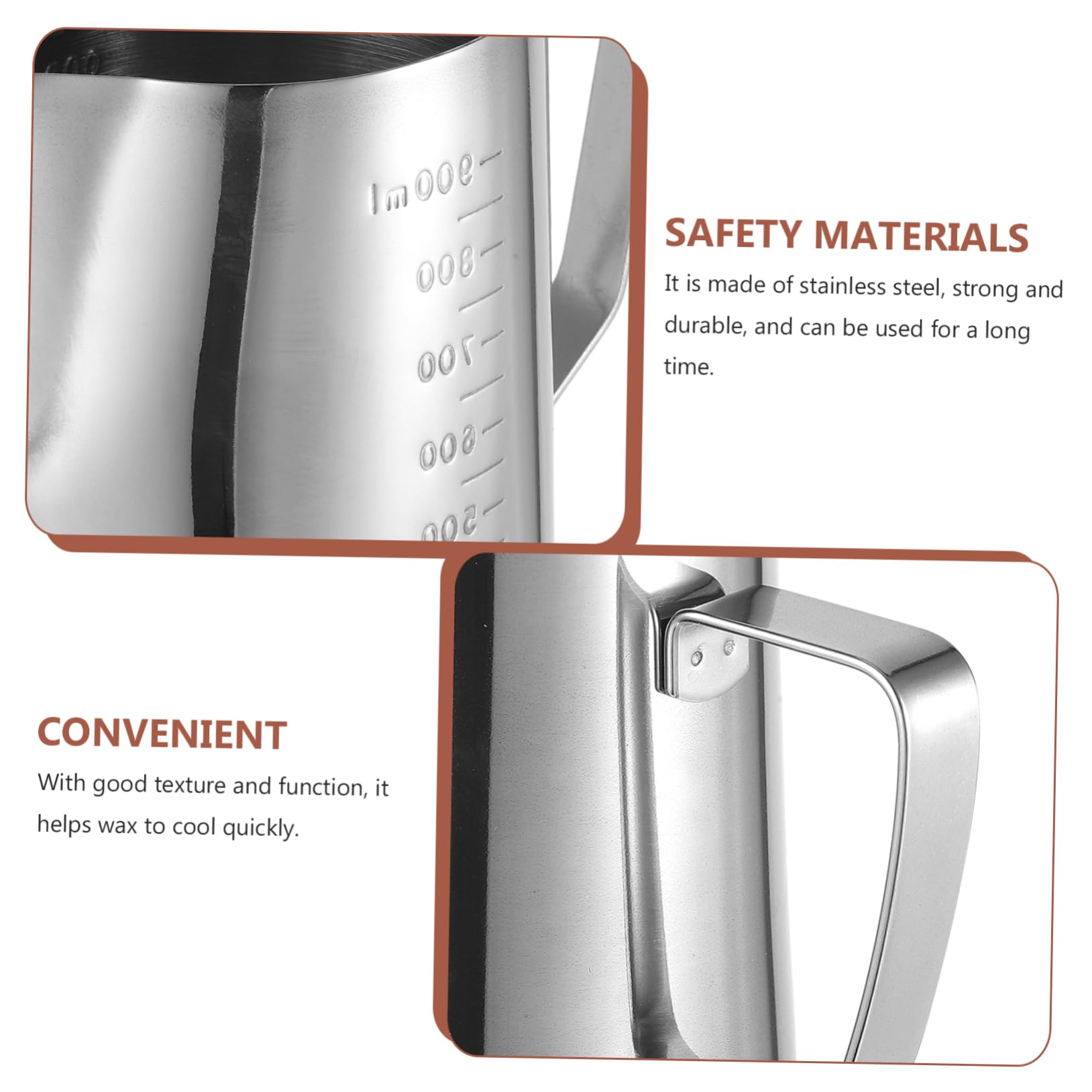 Mipcase Pentola Sciogli Candele in Acciaio Inox, 1 Pezzo, 900ml
