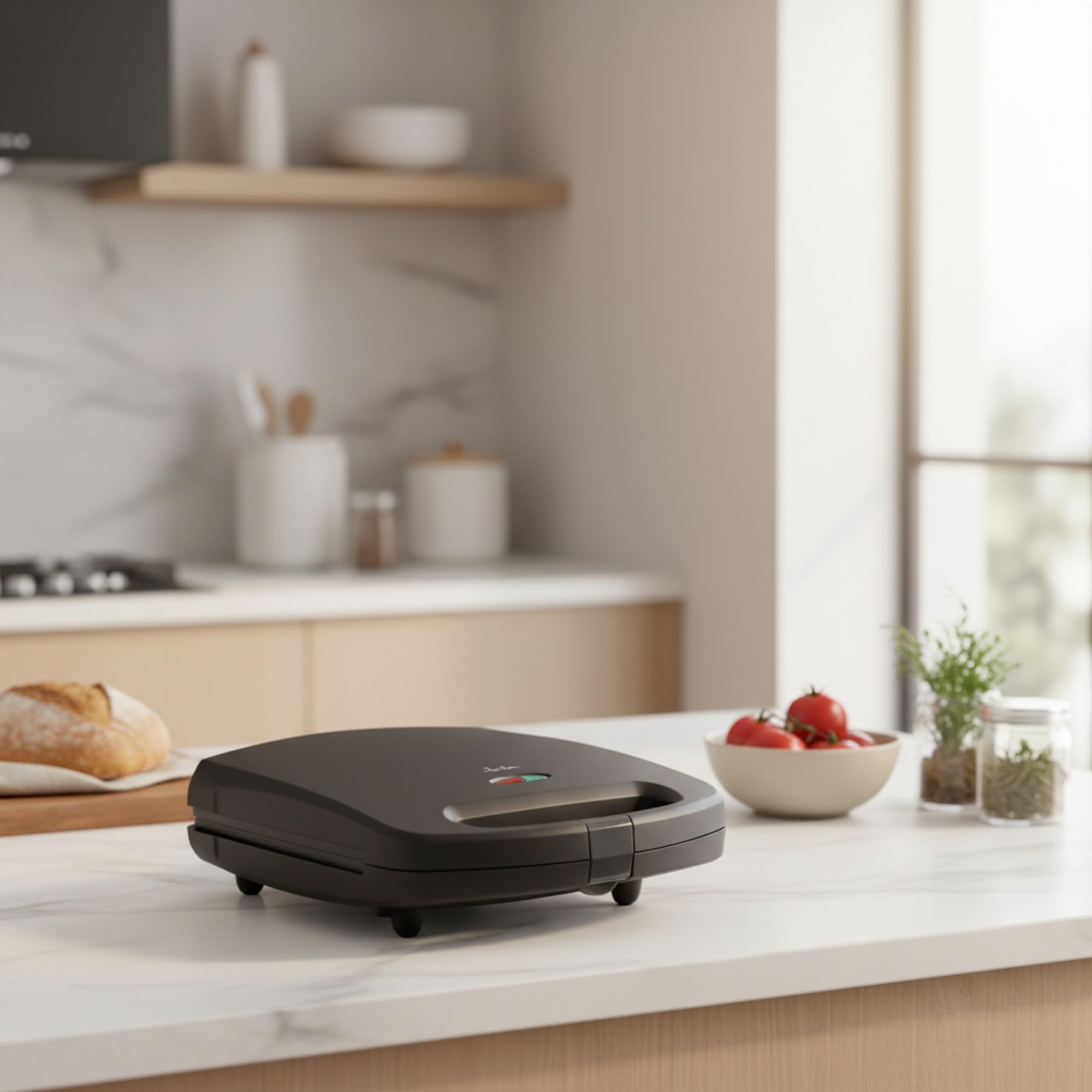 Jata SW546 Sandwichera con Placas Antiadherentes, 4 sándwiches enteros XXL, Sellado perfecto, Tostado rápido y uniforme, 1500 W, Fácil limpieza, Almacenaje vertical