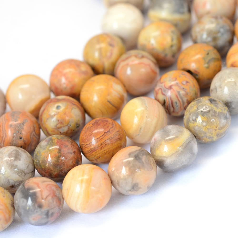 Photo 1 of 45Pcs/Strand Smooth Natural Crazy Lace Agate Round Bead Strands Loose Beads for DIY Earrings Necklace Bracelet Jewelry Making Beading Supplies 8~8.5mm 15"