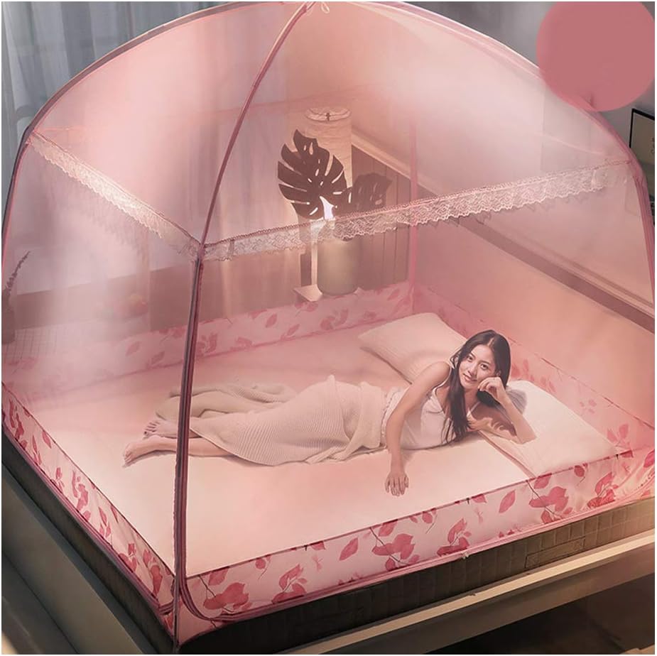Bed Pop Up Mosquito Net,3 Entries Mosquito Bed Net with End Mesh,Quick and Easy Installation Compact and Lightweight (4,2.0 * 2m)