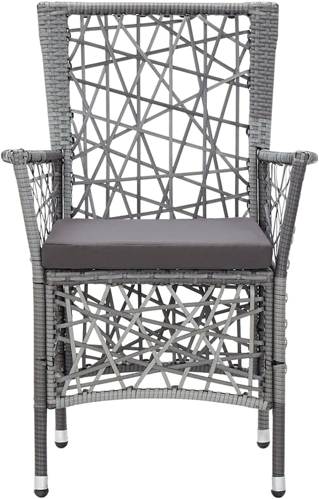 5 Piece Patio Dining Set,Backyard Decor,Party Furniture,Casual Table Chairs,Afternoon Tea Suit,Conversation Furniture,Perfect for Outdoor Garden, Lawn, and Backyard, Poly Rattan Gray