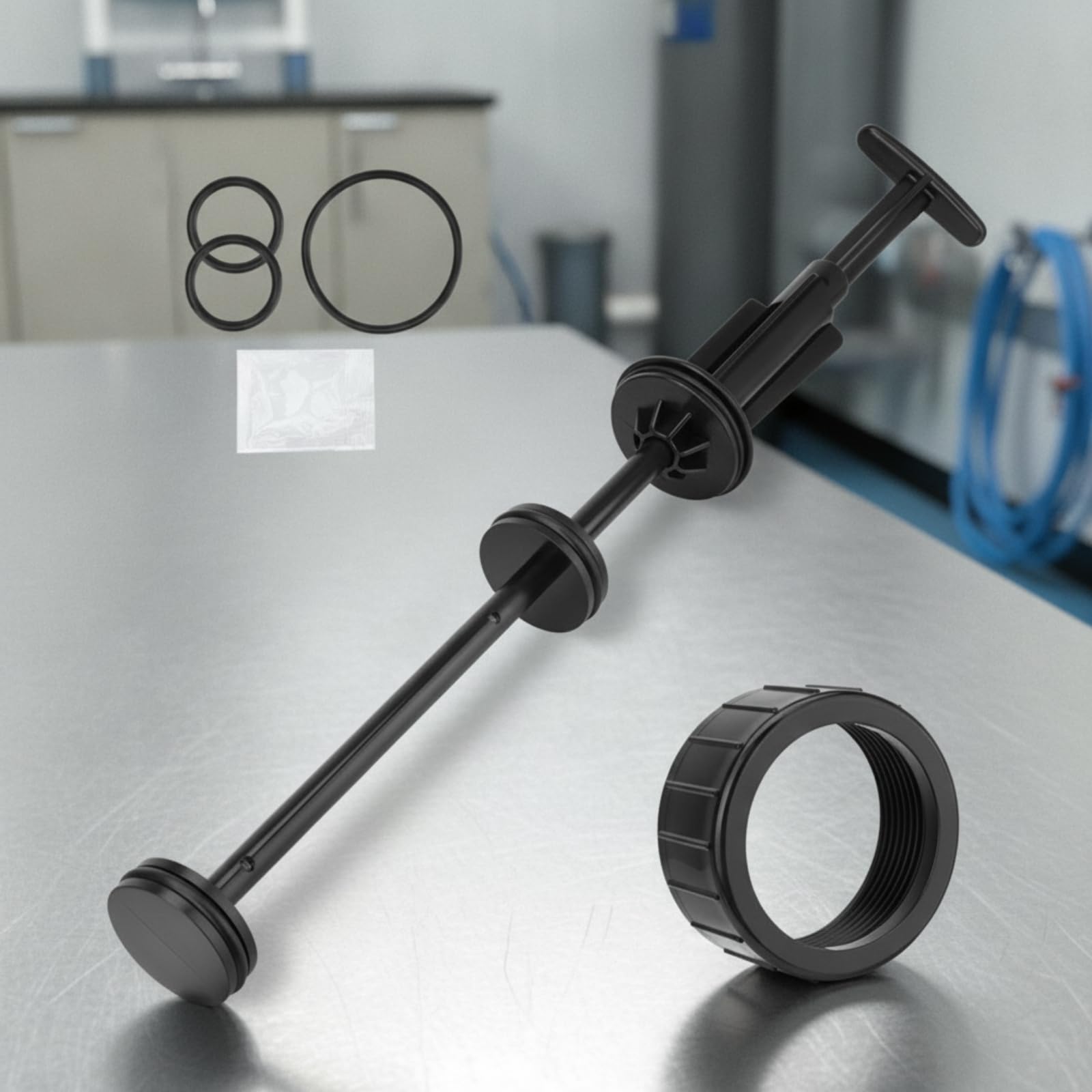 Ensemble Piston Vanne Contre-Lavage avec Arbre Cylindrique Long et Écrou Fileté Remplaçant la Pièce Détériorée du Filtre à Compatible avec Modèles