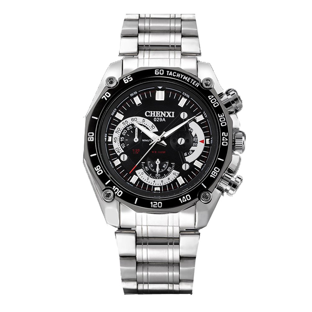 ChenXiWatch Men Waterproof Stainless Steel Strap Quartz Watches