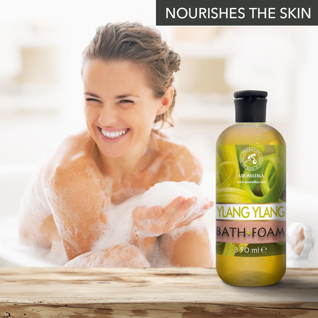 Espuma de Baño Set 3x350ml - Espuma de Baño con Aceite Esencial de Lavanda & Absoluto de Rosa & Ylang Ylang - Cuidado del Cuerpo - Relajación - Aromaterapia - Spa - Baños de Burbujas - Belleza