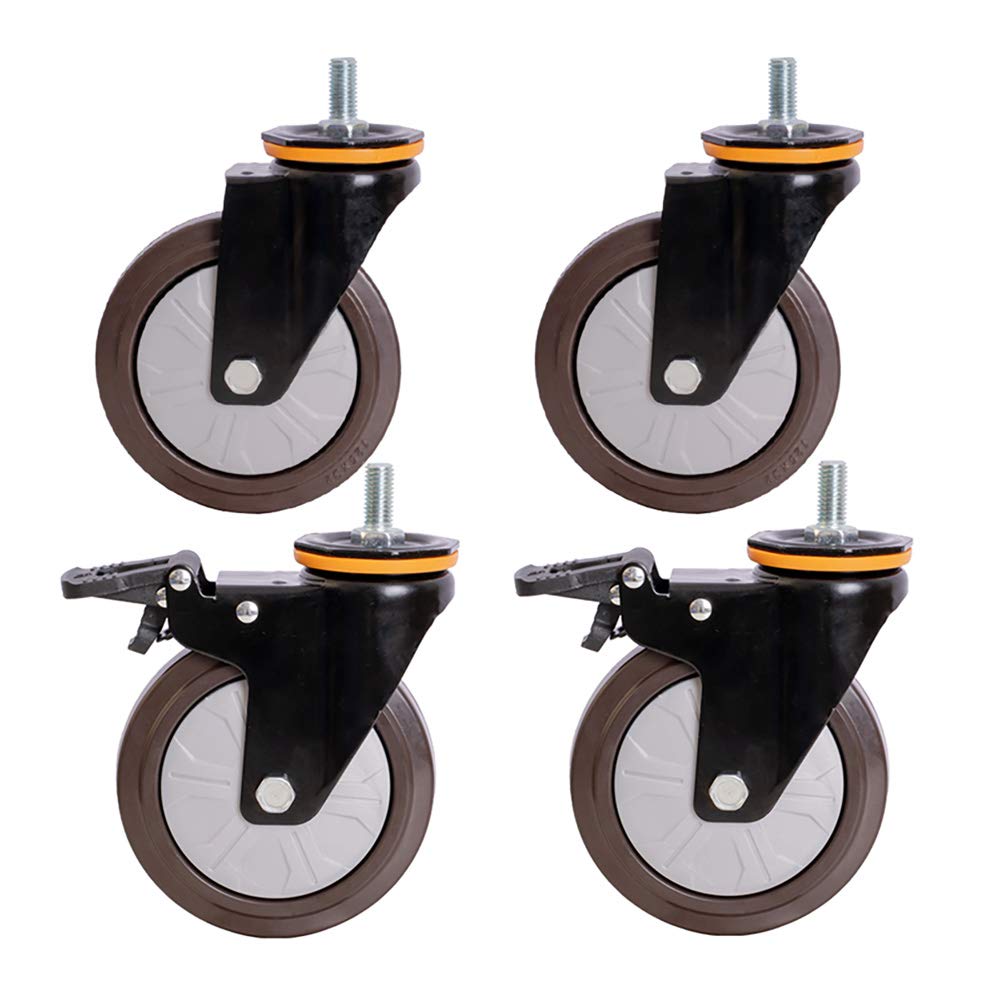 Roulettes industrielles M12 4 pouces pivotantes avec frein pour chariot charge 440kg
