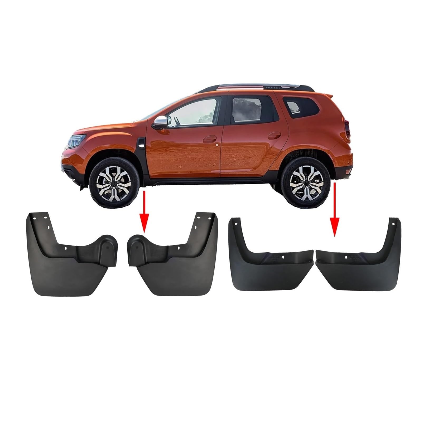 Chlapacze samochodowe Pasuje do Renault Dacia Duster II błotniki błotniki błotnik błotnik przód tył samochodu 2017-2023 4 sztuk Osłony przeciwbłotne