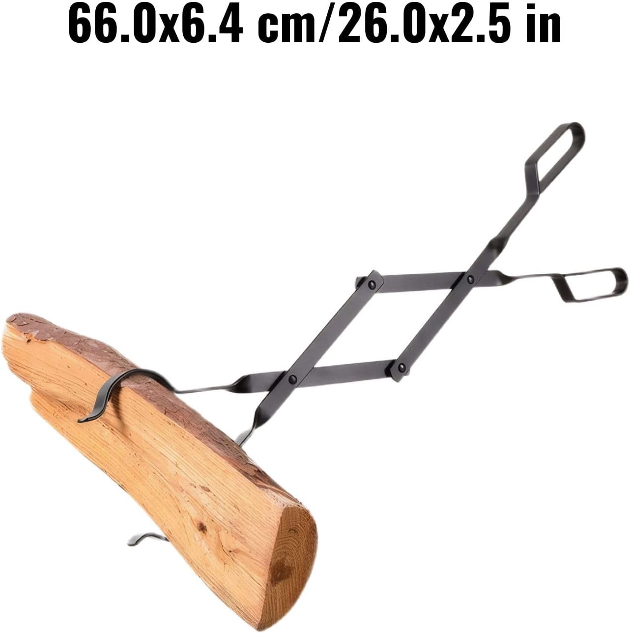 Fire Tongs for Fireplace and Campfire Log Handling with Foldable Metal Design
