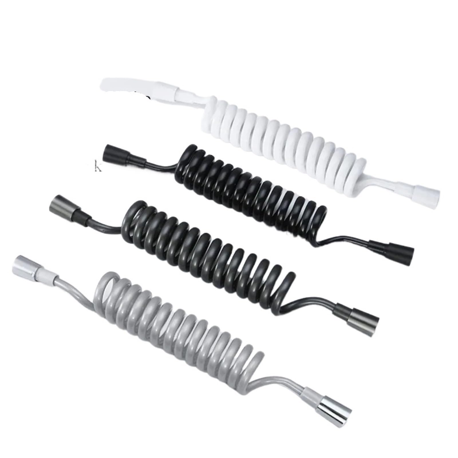 Dasjkdi Gun Grey-1.5M 3Sets Telephone Line 1.5M/2M 4 Color Sink Shower Hose Spring Flexible Water Plumbing Toilet Bidet Sprayer Bathroom Accessories For Bathroom(Gun Grey-1.5M)
