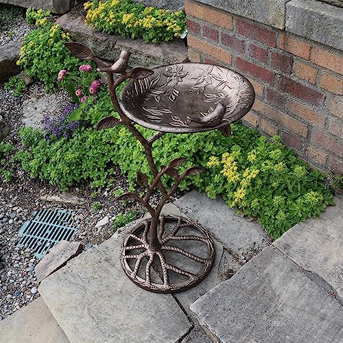 Image of Oakland Living Meadow Bird Bath, Antique Bronze