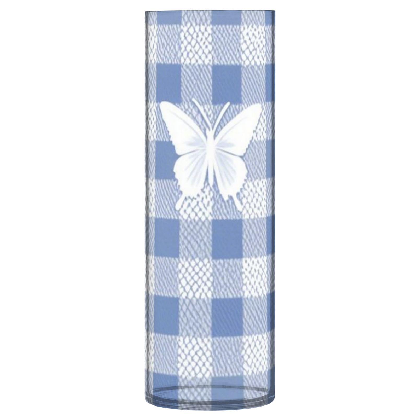 Vase en plastique bleu pour bouquet de fleurs décoration mariage 30cm