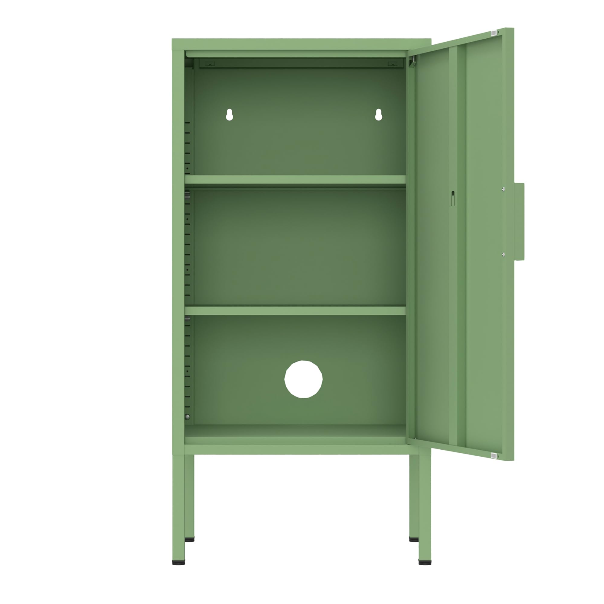 Brigros - Armadietto Metallico 1 Anta 35x46x72 Cm Con 2 Ripiani Regolabili, Mobile Multiuso Salvaspazio Per Bagno, Cucina, Soggiorno, Cameretta In Acciaio Moderno Colorato (Salvia)