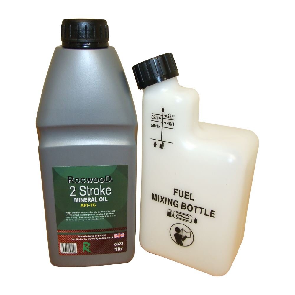 1 Litre Of 2 Stroke Oil & Fuel Petrol Mixing Bottle For Chainsaw 251