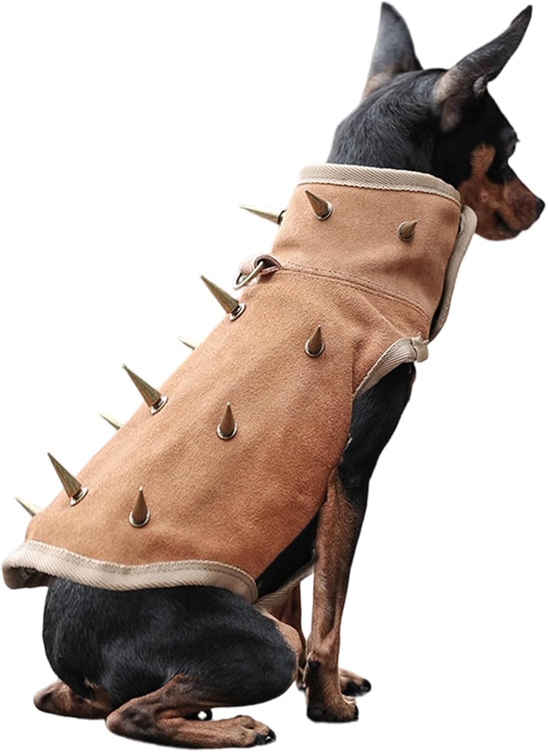 Small Dog Vest, Adjustable Puppy Clothes, Bite-Proof Training Vest with Removable Spikes for Outdoor Hiking, Walking, Security, Comfortable Pet Wear